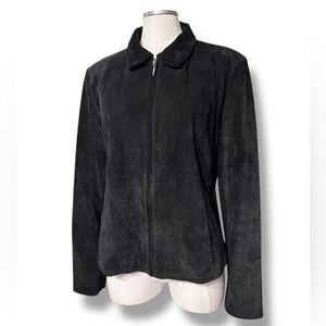 CO & EDDY Black Suede Full Zip Jacket VINTAGE